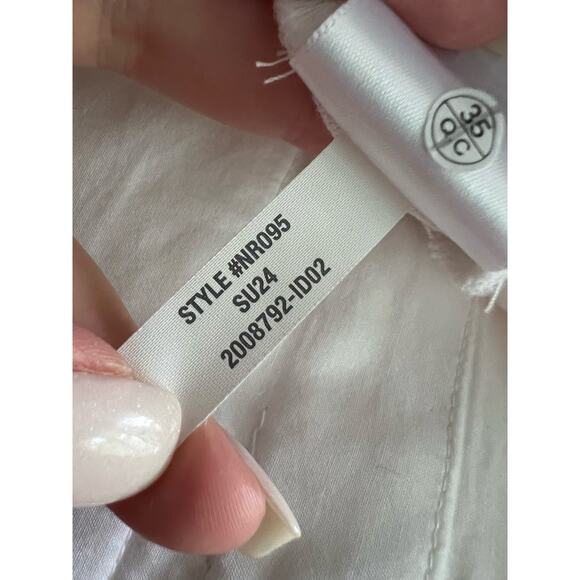 NWT Madewell Women's Clean Button-Tab Shorts in 100% Linen Eyelet White Size 14 - Picture 12 of 14